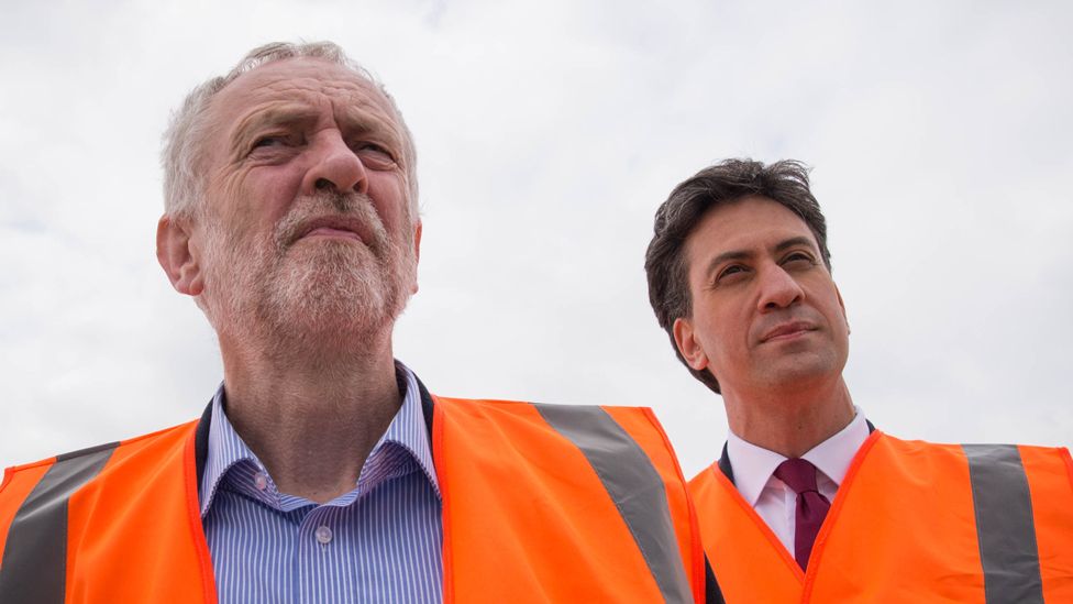 Jeremy Corbyn with predecessor as Labour leader, Ed Miliband