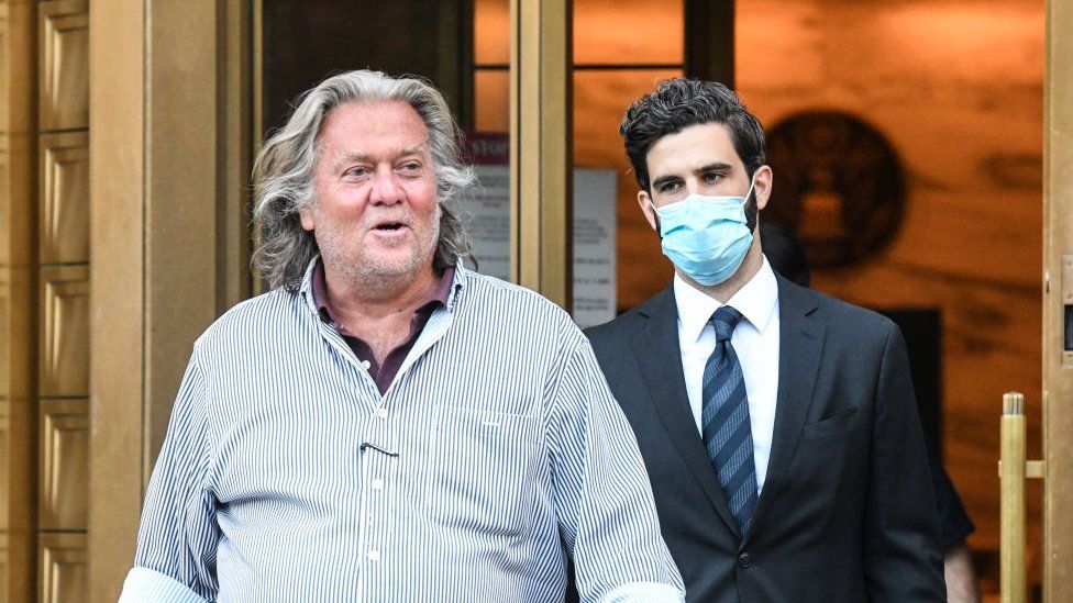 Steve Bannon appeared in court in New York City on Thursday