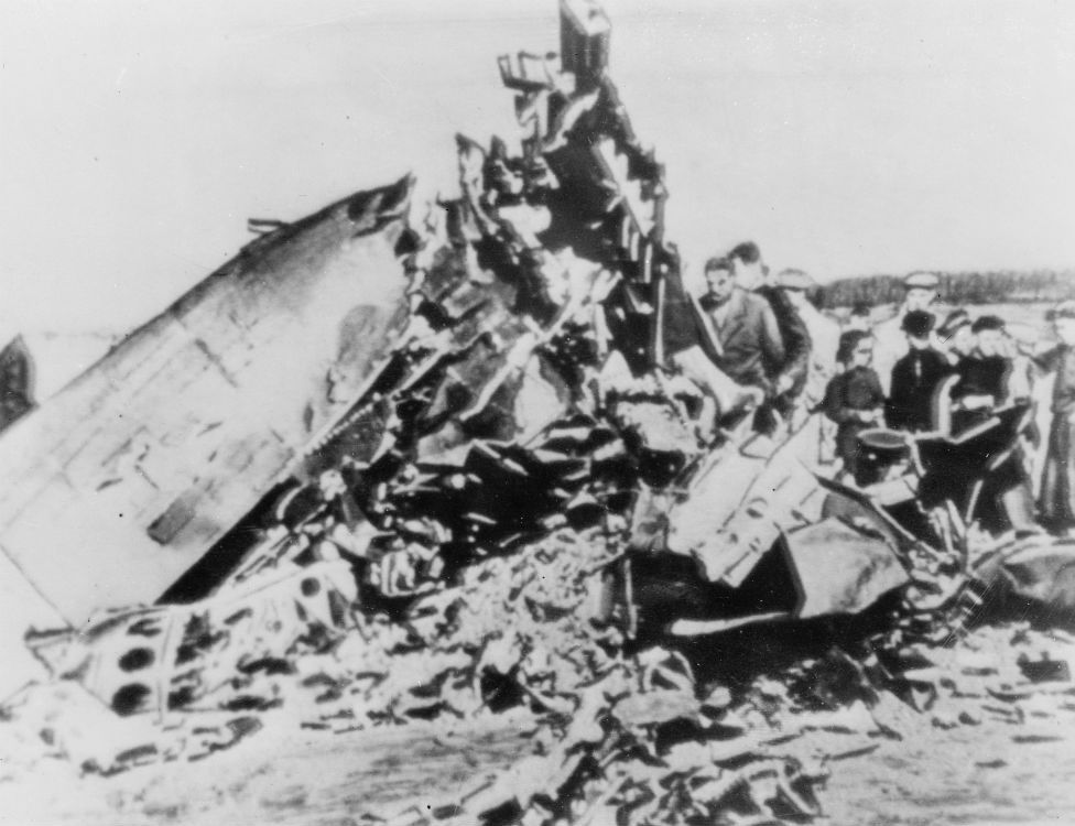 The remains of the U-2 spy plane flown by American pilot Francis Gary Powers, which was shot down over Soviet airspace