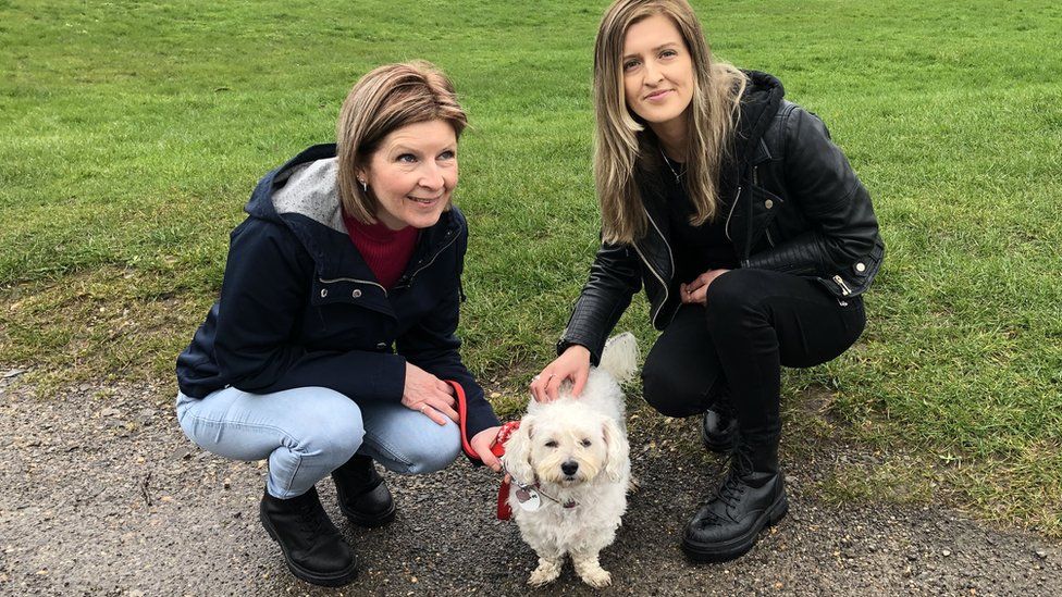 Sue Bray, daughter Gemma Bray and Poppy