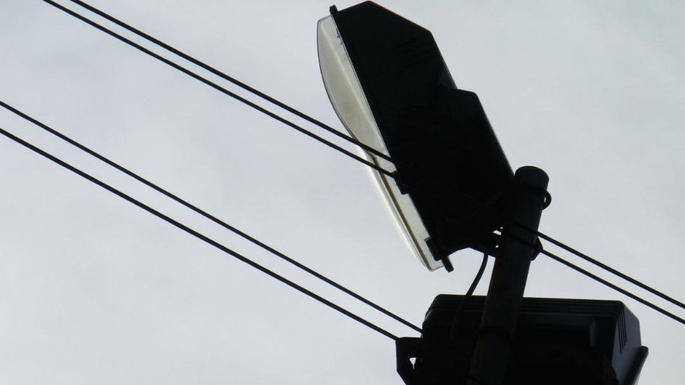 General view of LED street light.