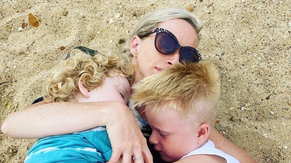Emma Stone and her children