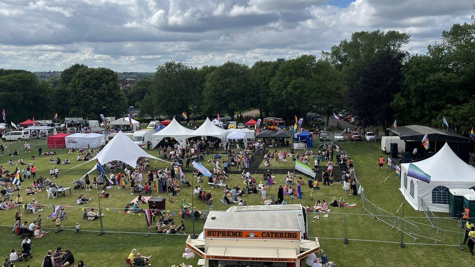 Huge crowds attend colourful Pride in Stoke-on-Trent - BBC News