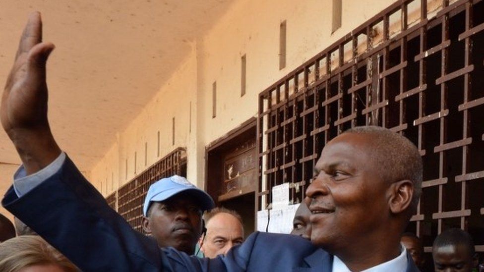 Central African Republic second round presidential winner Faustin Touadera in Bangui (14 February 2016)