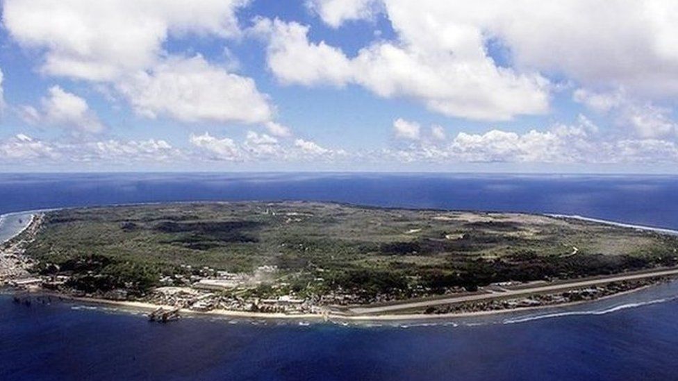 NAURU: The barren and bankrupt island state of the Republic of Nauru awaits the arrival of 521 mainly Afghan refugees, 11 September 2001 which have been refused entry into Australia.