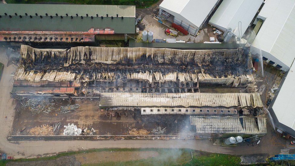 Lisnaskea Firefighters put out egg factory blaze BBC News