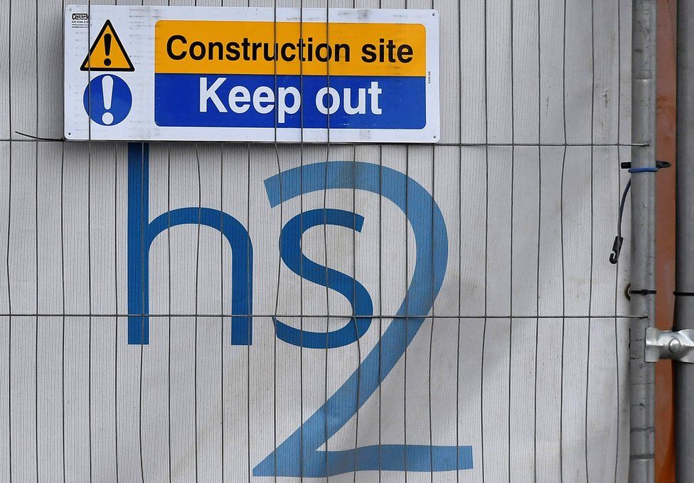 Construction sign at Euston, in London
