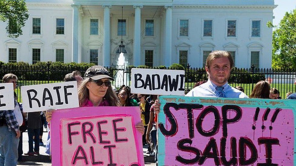 Protest in Washington against human rights abuses in Saudi Arabia (file photo)
