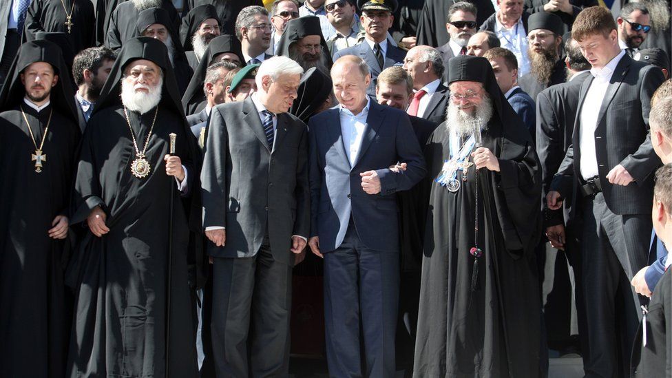 Vladimir Putin Visits Mount Athos All Male Orthodox Enclave Bbc News