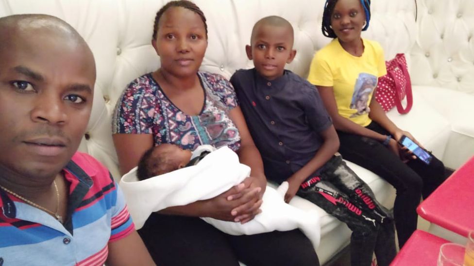 Davis Muturi and his family in Nairobi, Kenya