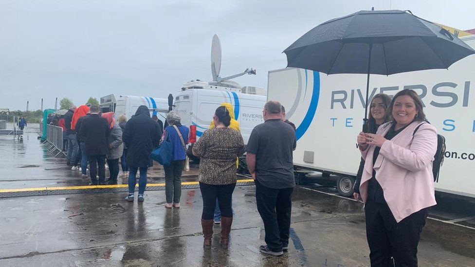 Sinn Féin Assembly Member Deirdre Hargey joined the coffee queue on Friday morning