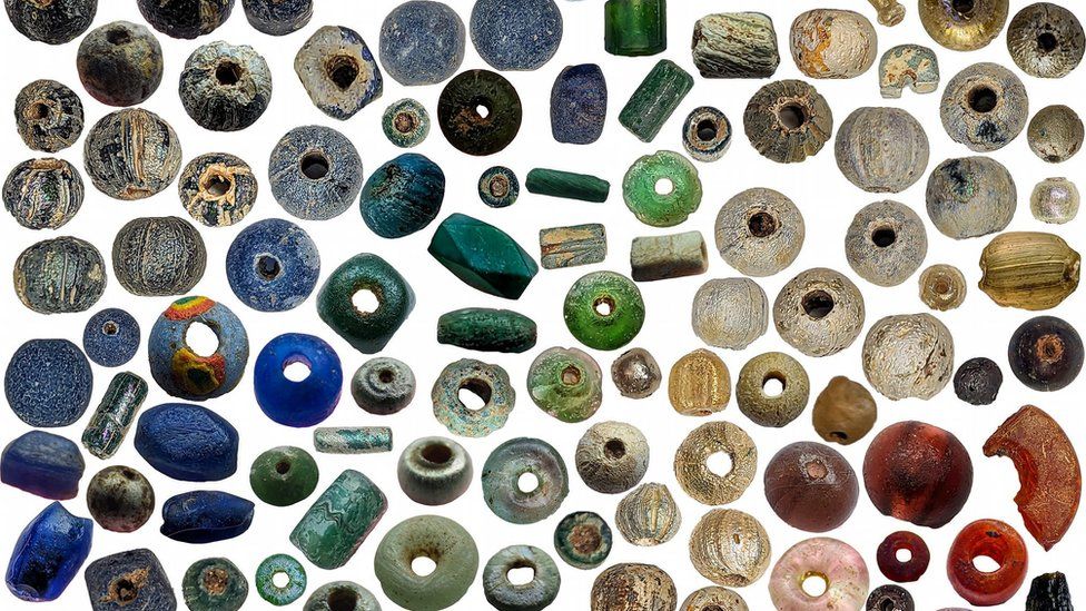 Roman beads found during archaeological dig