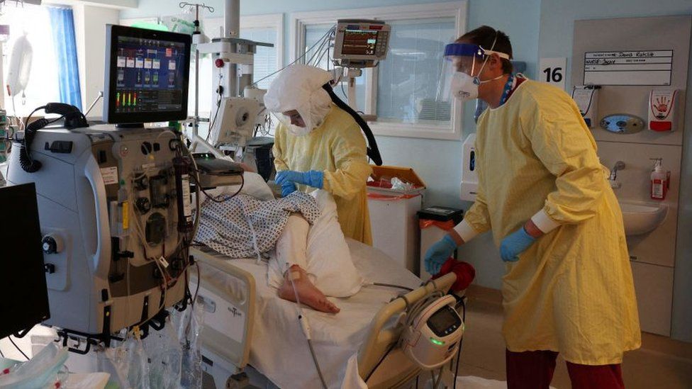 Intensive care ward at the Queen Alexandra Hospital in Portsmouth