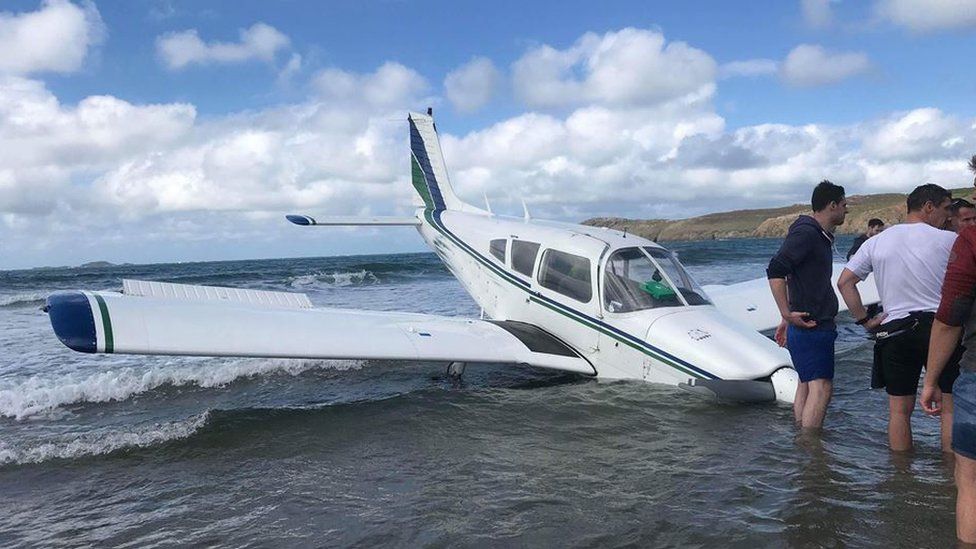 Whitesands Bay sea crash plane pilot 'avoided beach' BBC News