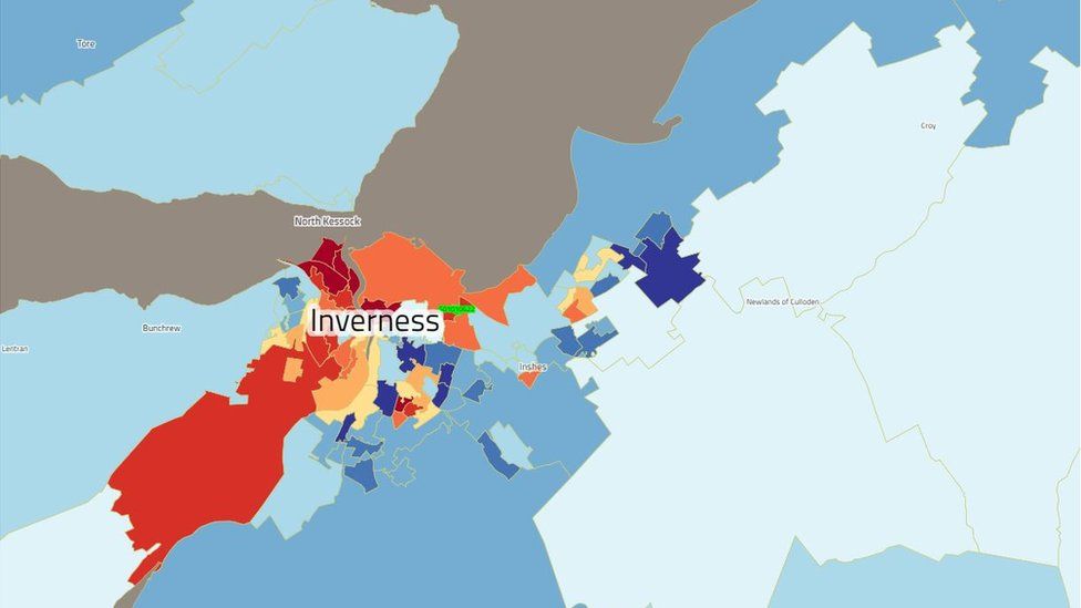 Inverness has some areas in the most-deprived 10% of Scotland