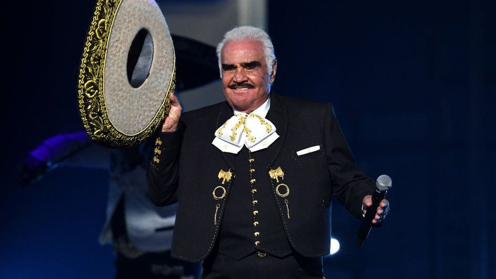 Vicente Fernández performing in Las Vegas at the Latin Grammy Awards in 2019