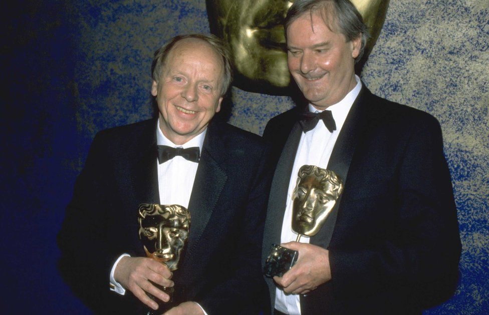 Bird and Fortune pictured with the Bafta they shared in 1997