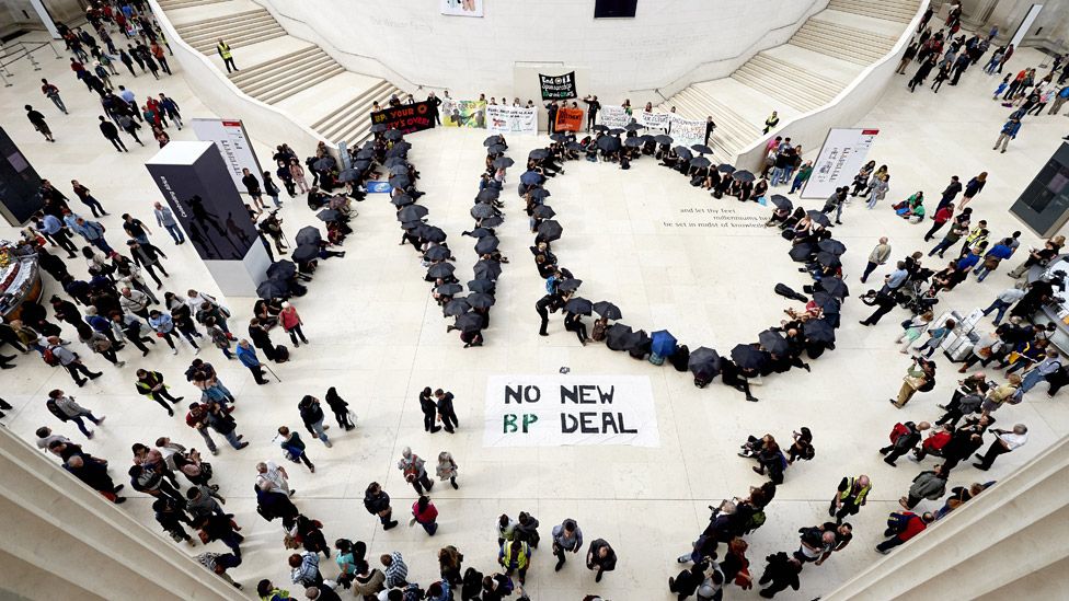 Anti-BP protesters at the British Museum in September 2015