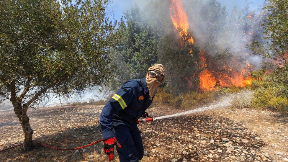 Firefighter near Vati, Rhodes, 25 Jul 23