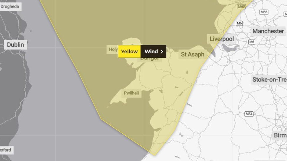 Yellow weather warning for wind on Saturday, 8 February