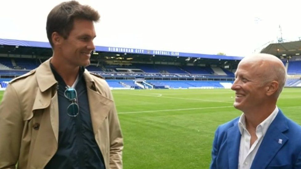 Birmingham City co-owners Tom Brady and Tom Wagner at St Andrew's for the first time