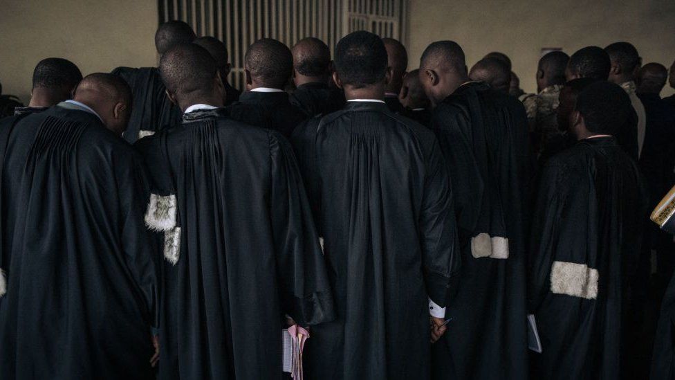 Lawyers at a hearing in Congo, 6 September