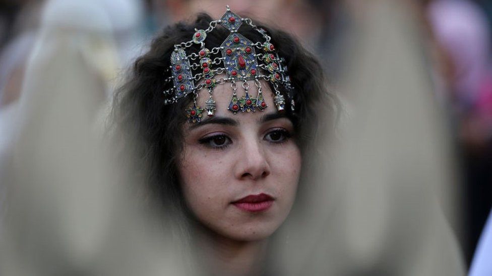 Algerian Berbers celebrate New Year 2973 in the village of Sahel, south of Tizi-Ouzou, east of Algiers, on January 12, 2023. The Berbers, an ethnic group of the pre-Arab populations of North Africa , are currently celebrating their New Year, Yennayer