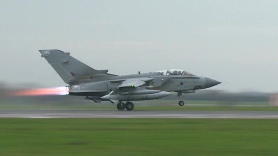 RAF jet taking off from Marham on December 3 2015