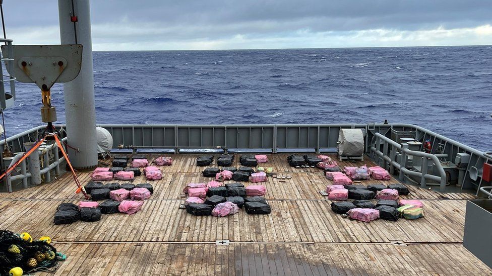 Eighty-one bails were brought back to Auckland aboard HMNZS Manawanui. Photo / NZDFJPG