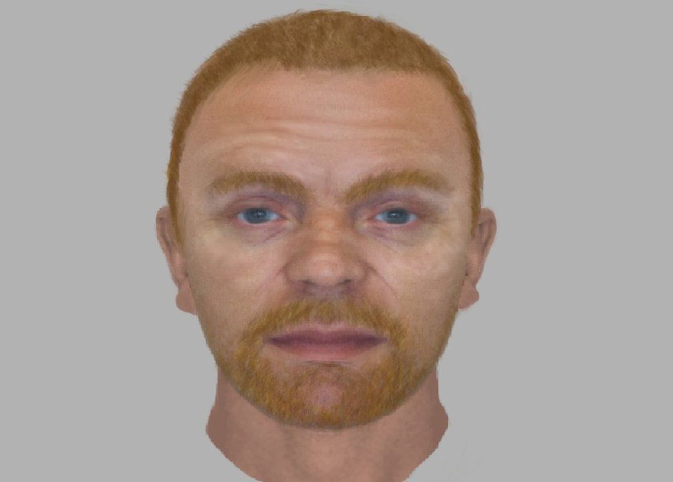 E-fit image of a man with ginger hair and beard