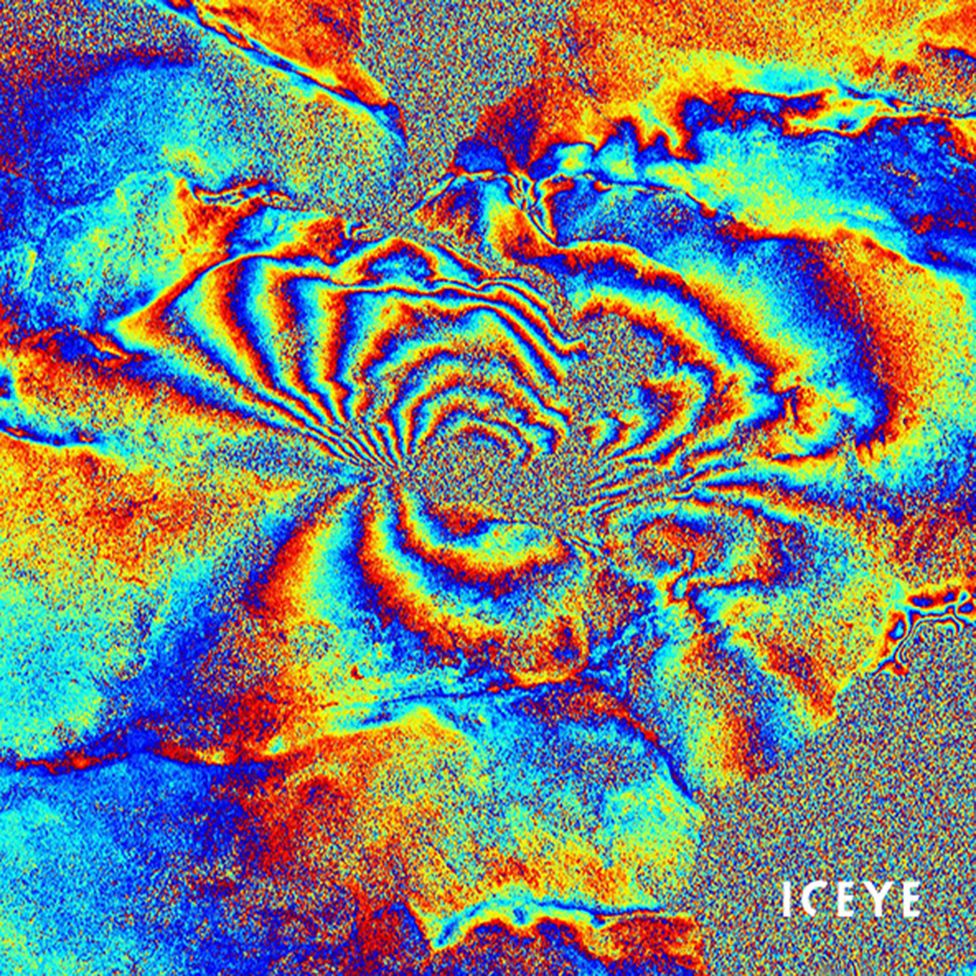 Interferogram of Icelandic volcano