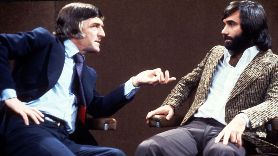 Michael Parkinson with George Best in 1975