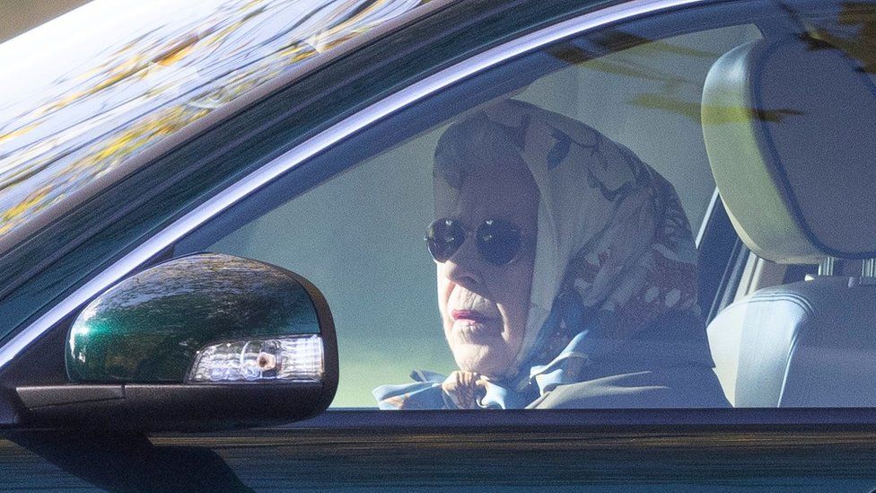 The Queen driving in Windsor on 1 November 2021