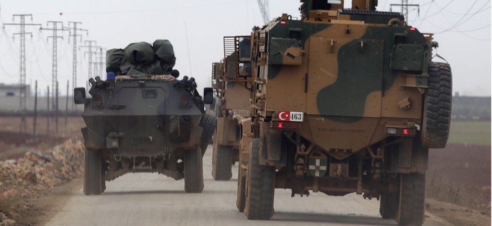 Turkish military vehicles head to al-Bab