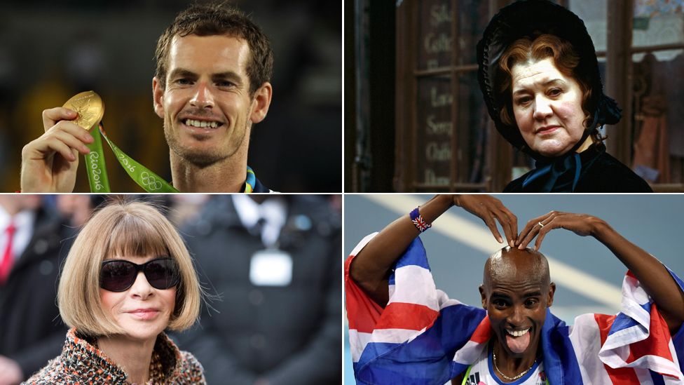 Andy Murray, Patricia Routledge, Anna Wintour and Mo Farah