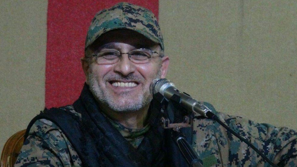 An undated handout photo released on May 13, 2016 by Hezbollah's media office shows Mustafa Badreddine smiling