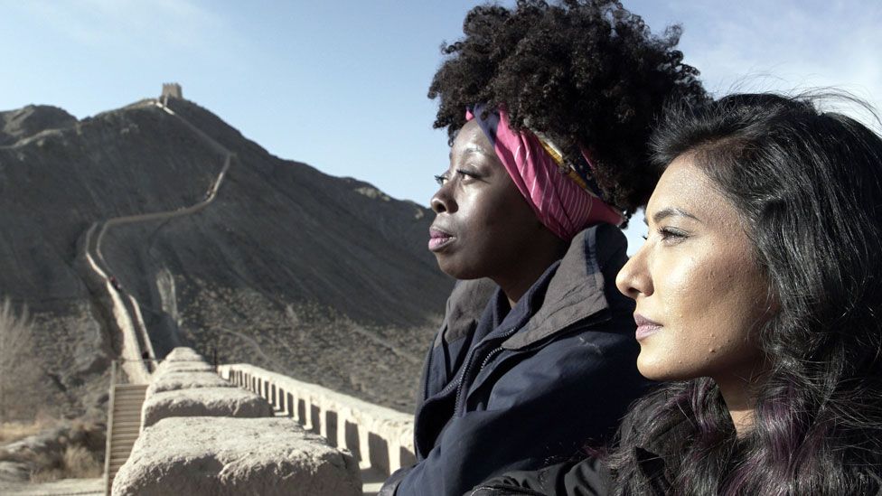 Natalie and Shameema at the Great Wall of China