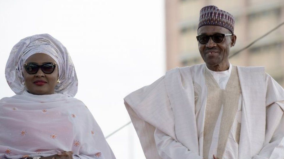 Aisha Buhari (left) and Muhammadu Buhari. Photo: May 2015