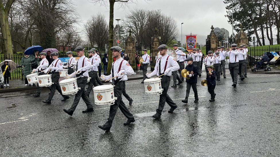 On Saturday people gathered on Belfast's Shankill Road for an early St Patrick's Day parade