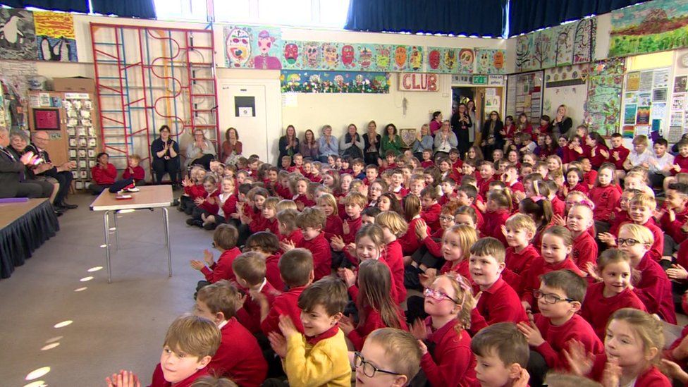 Pupils at Dean Valley Community Primary School in Macclesfield, Cheshire