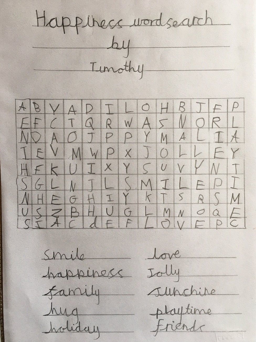 Happiness wordsearch for the Queen