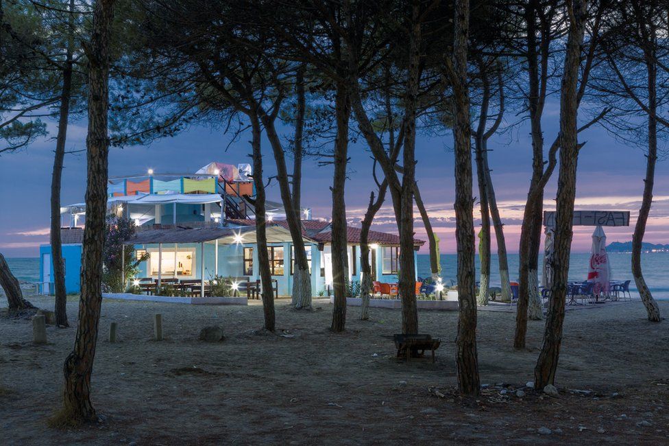 A view of a renovated bunker in Albania