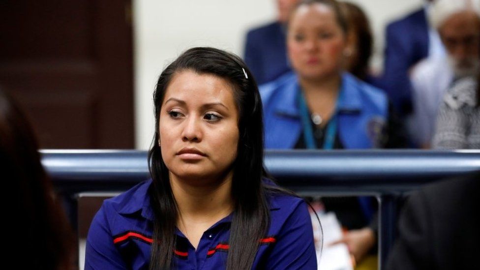 Evelyn Hernandez inside court on Monday