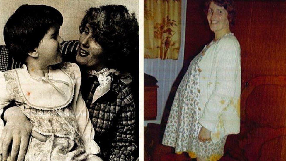 Helen and her mum, and her mum when she was pregnant