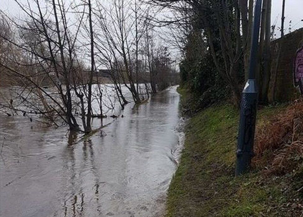 The flooded Leeds canal