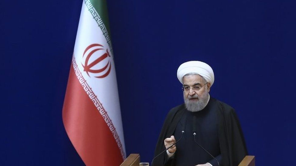 President Hassan Rouhani speaks during a ceremony marking nuclear technology national day in Tehran (07 April 2016)