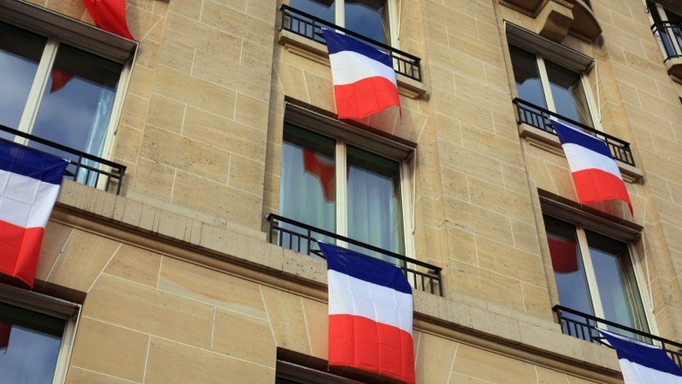 French flags in Paris, 27 Nov