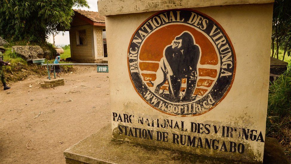 Entrance to Virunga National Park in the Democratic Republic of Congo