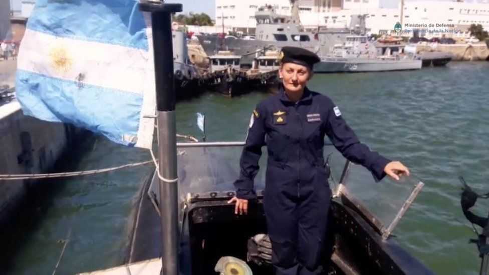 Maria Krawczyk, a submarine officer on board the Argentine navy submarine ARA San Juan, which went missing in the South Atlantic, is seen in this still image taken from a Ministry of Defense of Argentina video obtained by Reuters