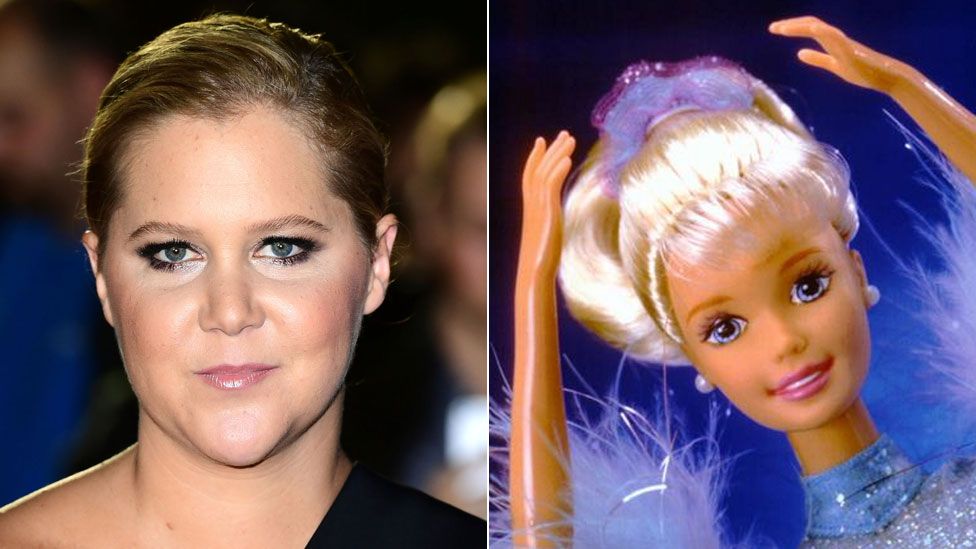 Amy Schumer and a Barbie doll